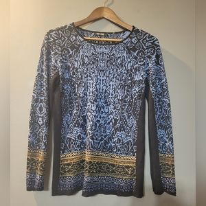 NIC+ZOE Pullover Sweater Long Sleeve Tapestry Crew Neck Womens Size M
